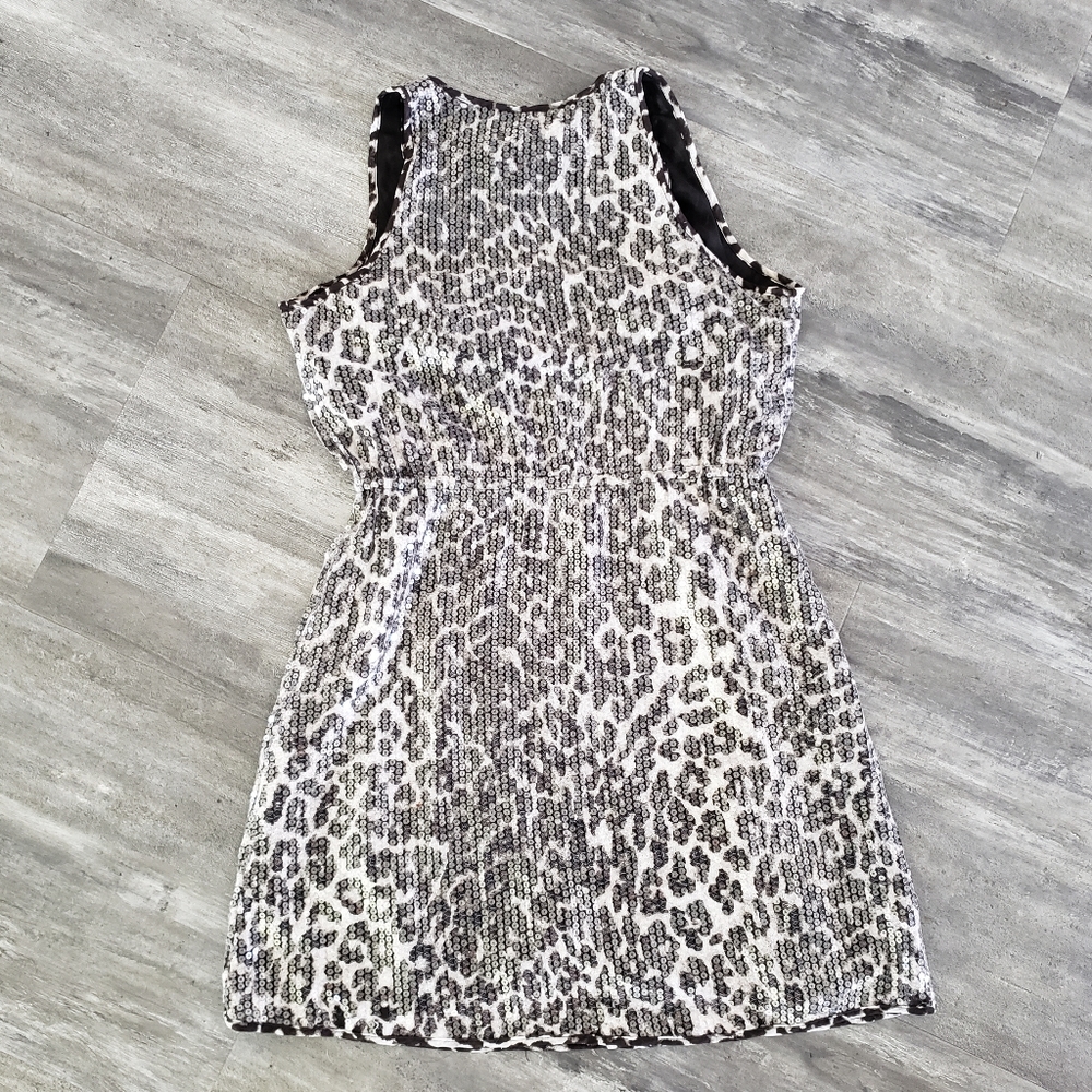 Black Grey Leopard Rodarte Sequined Mini - Picture 2 of 3
